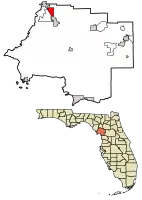 Location of Andrews in Levy County, Florida