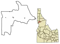 Location of Reubens in Lewis County, Idaho.