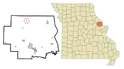 Location of Whiteside, Missouri