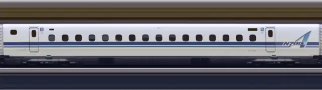 Line scan photo of Shinkansen N700A Series Set G13 in 2017, car 15