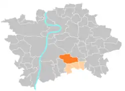 Location of Prague 11 in Prague