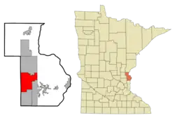 Location of the city of Stacywithin Chisago County, Minnesota