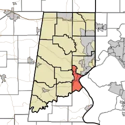 Location of Center Township in Dearborn County