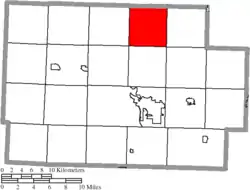 Location of Mill Creek Township in Coshocton County