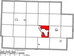 Location of Tuscarawas Township in Coshocton County
