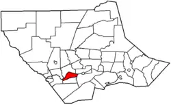 Map of Lycoming County, Pennsylvania highlighting Susquehanna Township