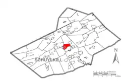 Map of Schuylkill County, Pennsylvania Highlighting Norwegian Township