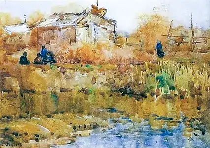 Maori Huts on the Lakefront