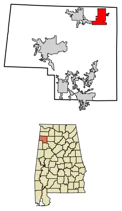 Location in Marion County, Alabama