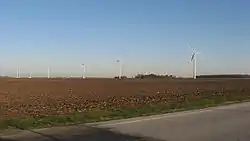 Part of the Meadow Lake Wind Farm in the township