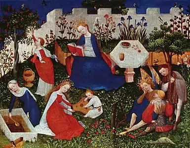 Image 22Hortus conclusus depicted by the Upper Rhenish Master (from History of gardening)