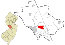 Location in Mercer County and the state of New Jersey.