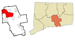 Middletown's location within Middlesex County and Connecticut