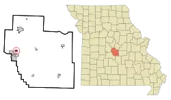 Location of Bagnell, Missouri
