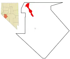 Location of Schurz, Nevada