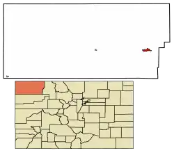 Location of the City of Craig in Moffat County, Colorado