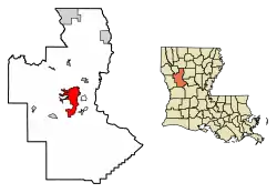 Location of Natchitoches in Natchitoches Parish, Louisiana