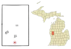 Location of Grant within Newaygo County, Michigan
