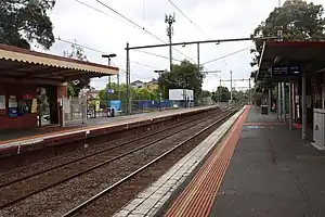 Northbound view from Newmarket platform 2 facing towards platform 1