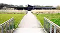 Newport Wetlands RSPB Reserve visitor centre as seen from picnic and play area