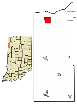 Location of Lake Village in Newton County, Indiana.