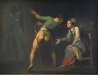 Hamlet hos sin moder, Nicolai Abildgaard, c.1778