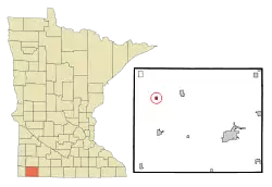 Location of Lismore, Minnesota