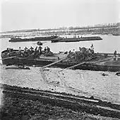 Closing the breach at the Nolledijk in Vlissingen, October 1945.
