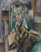 Pablo Picasso, 1909, Buste de femme (Femme en vert, Femme assise), oil on canvas, 100.3 x 81.3&nbsp;cm, Van Abbemuseum, Netherlands