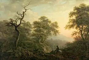 Landscape with a Man on a Horse by Nicholas Pocock (donated by Lady Ghislane Foley).