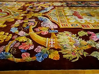 Neoclassical cornucopia on the Choir Carpet of Notre-Dame de Paris, by the Gobelins Manufactory, 1825-1833