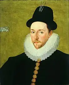 Peregrine Bertie, c. 1585–90. Inscribed with the Lumley cartellino, centre left