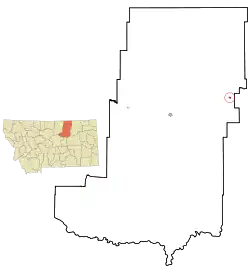 Location of Saco, Montana