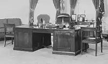 The Theodore Roosevelt desk in the Truman Oval Office