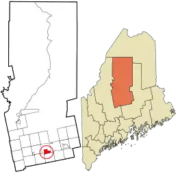Location in Piscataquis County and the state of Maine.