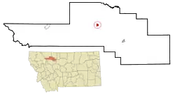 Location of Valier, Montana