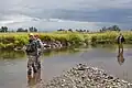 President Barack Obama and local fishing guide Dan Vermillion fish the East Gallatin River August 14, 2009