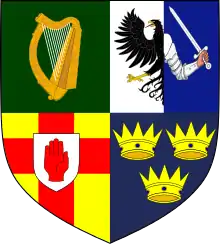 The four provinces arms of Ireland.