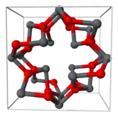 Unit cell of tetragonal Pb3O4(Key: Pb O)