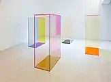"Lightcatcher" (2017), fluorescent acrylic glass, 4-part installation, each 160 x 90 x 50&nbsp;cm