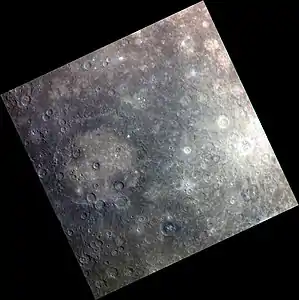 Regional color view with Rembrandt at left and Amaral at right, with bright rays