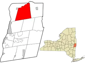 Location in Rensselaer County and the state of New York.