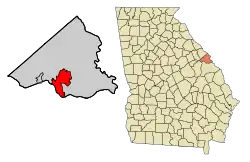 Location in Richmond County and the state of Georgia