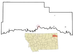 Location of Brockton, Montana