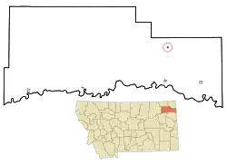 Location of Froid, Montana