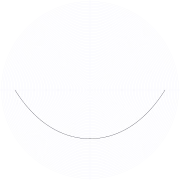 A "smile" orbit of the swinging Atwood's machine for 
  
    
      
        μ
        =
        1.665
      
    
    {\displaystyle \mu =1.665}
  
, 
  
    
      
        
          θ
          
            0
          
        
        =
        
          
            π
            2
          
        
      
    
    {\displaystyle \theta _{0}={\frac {\pi }{2}}}
  
, and zero initial velocity.