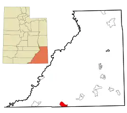 Location in San Juan County and the state of Utah.