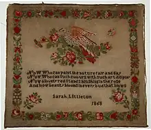 Berlin work sampler by Sarah Littleton, 1868
