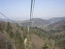 Looking down the Schauinslandbahn towards Freiburg