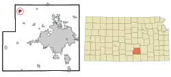 Location within Sedgwick County and Kansas
